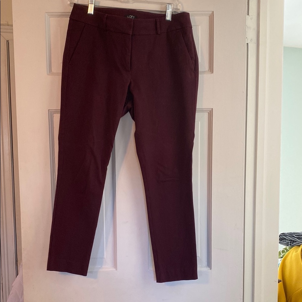 LOFT Burgundy Trousers